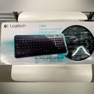 Logitech K360 Wireless USB Thin Desktop Keyboard  (Glossy Black) NIB